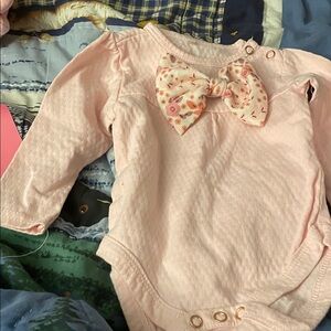 Pink Kids One Piece Bodysuit with Bow